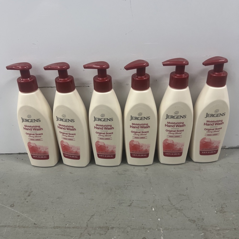 6 Jergens Moisturizing Hand Soap Cherry Almond,Scent 8.45 Fl Oz Limited Edition